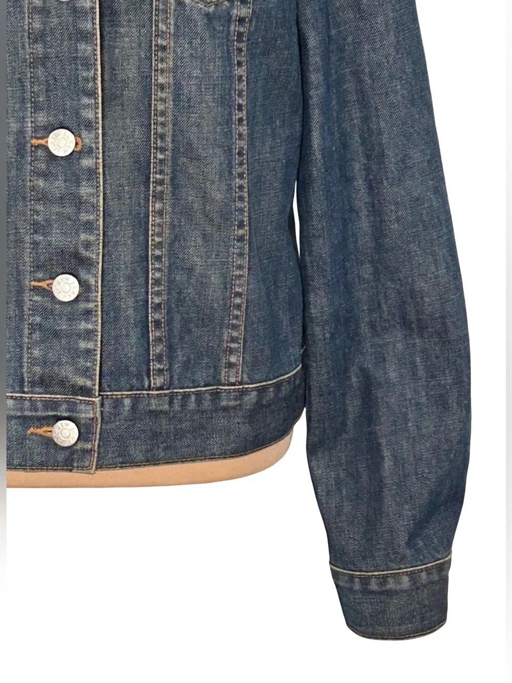 J.Crew Womens Denim Jacket M Dark Wash Jean Trucker Classic Preppy Fall Country